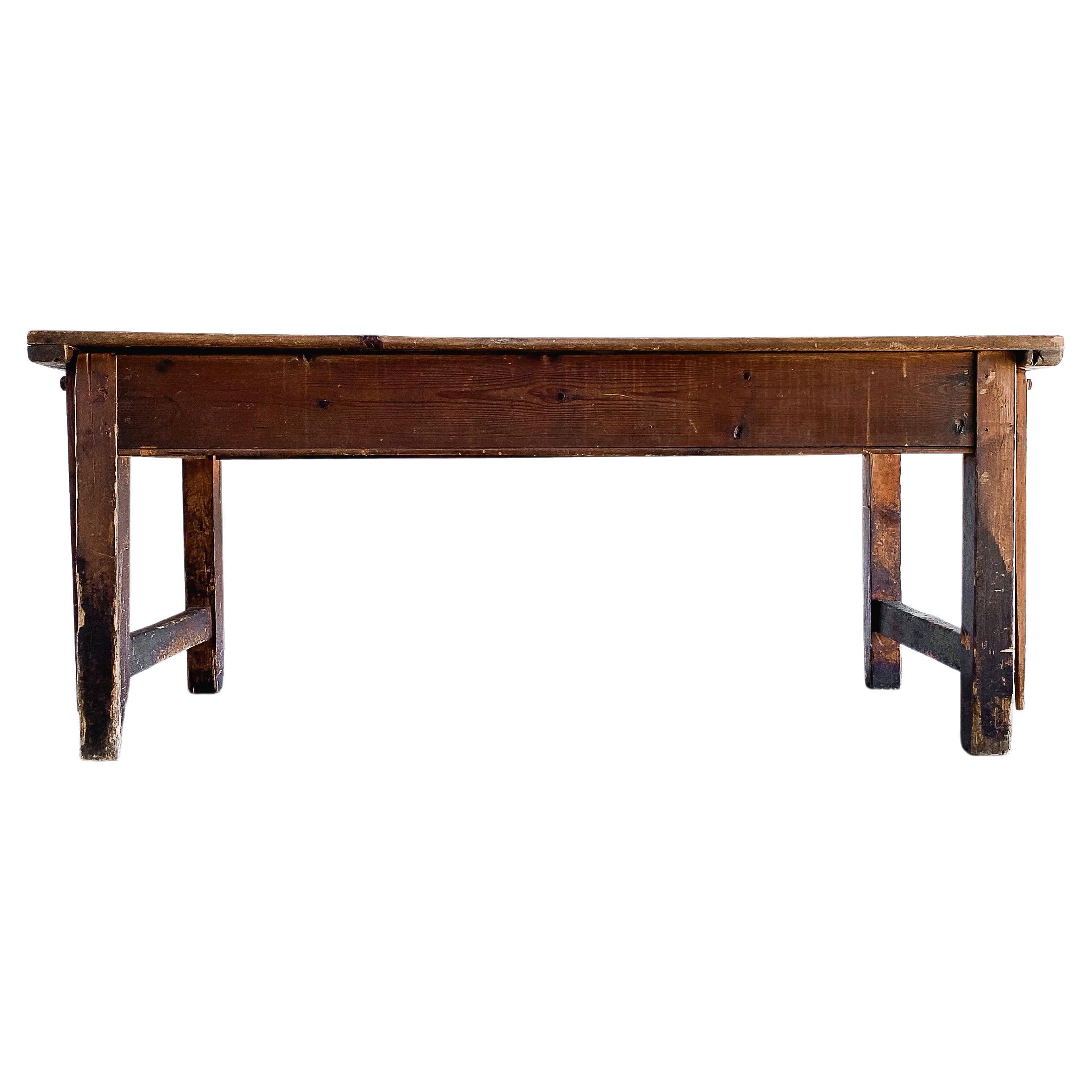 Antique Mercantile Table with Hinged Top
