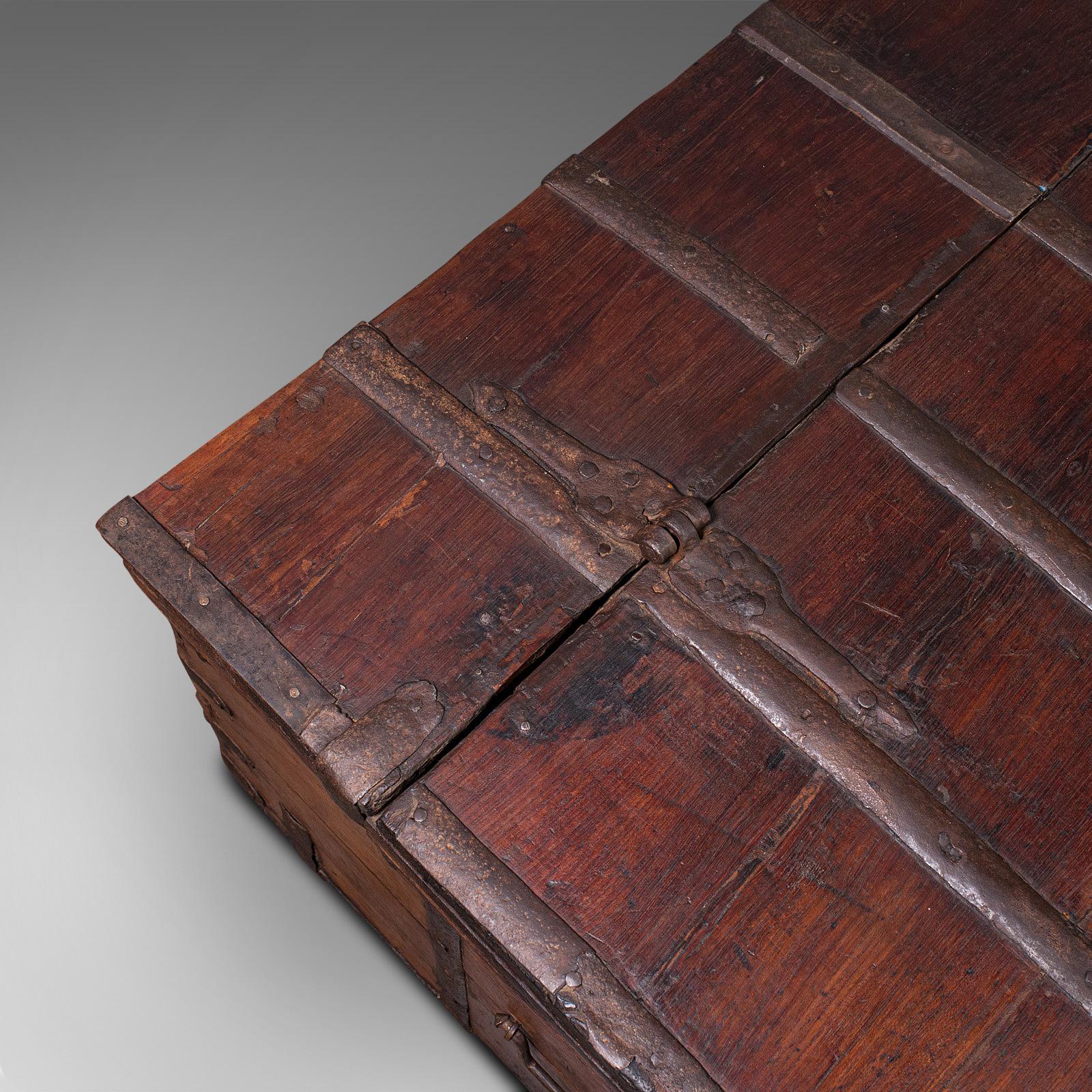 Antique Merchant's Chest, Oriental, Solid Teak, Trunk, William III, Circa 1700 4