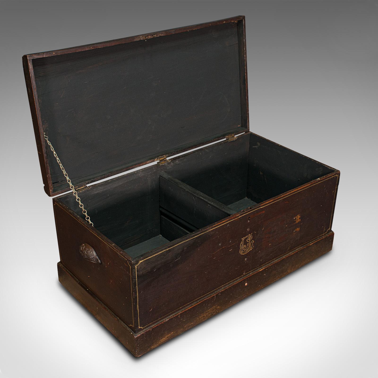 Antique Merchant's Tool Chest, English, Pine, Craftsman's Trunk, Victorian, 1900 For Sale 2