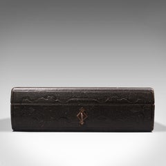 Antique Merchant's Writing Slope, English, Leather, Correspondence Box, C.1890