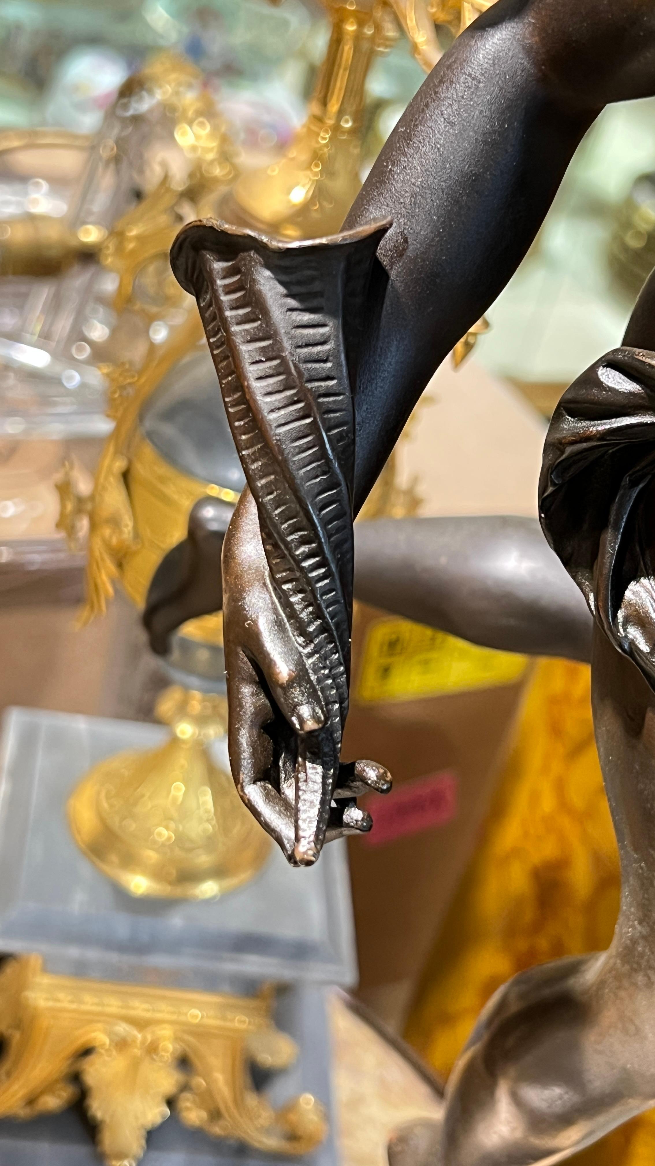 Antique Mercury and Fortuna Bronze Sculptures After Giambologna For Sale 3
