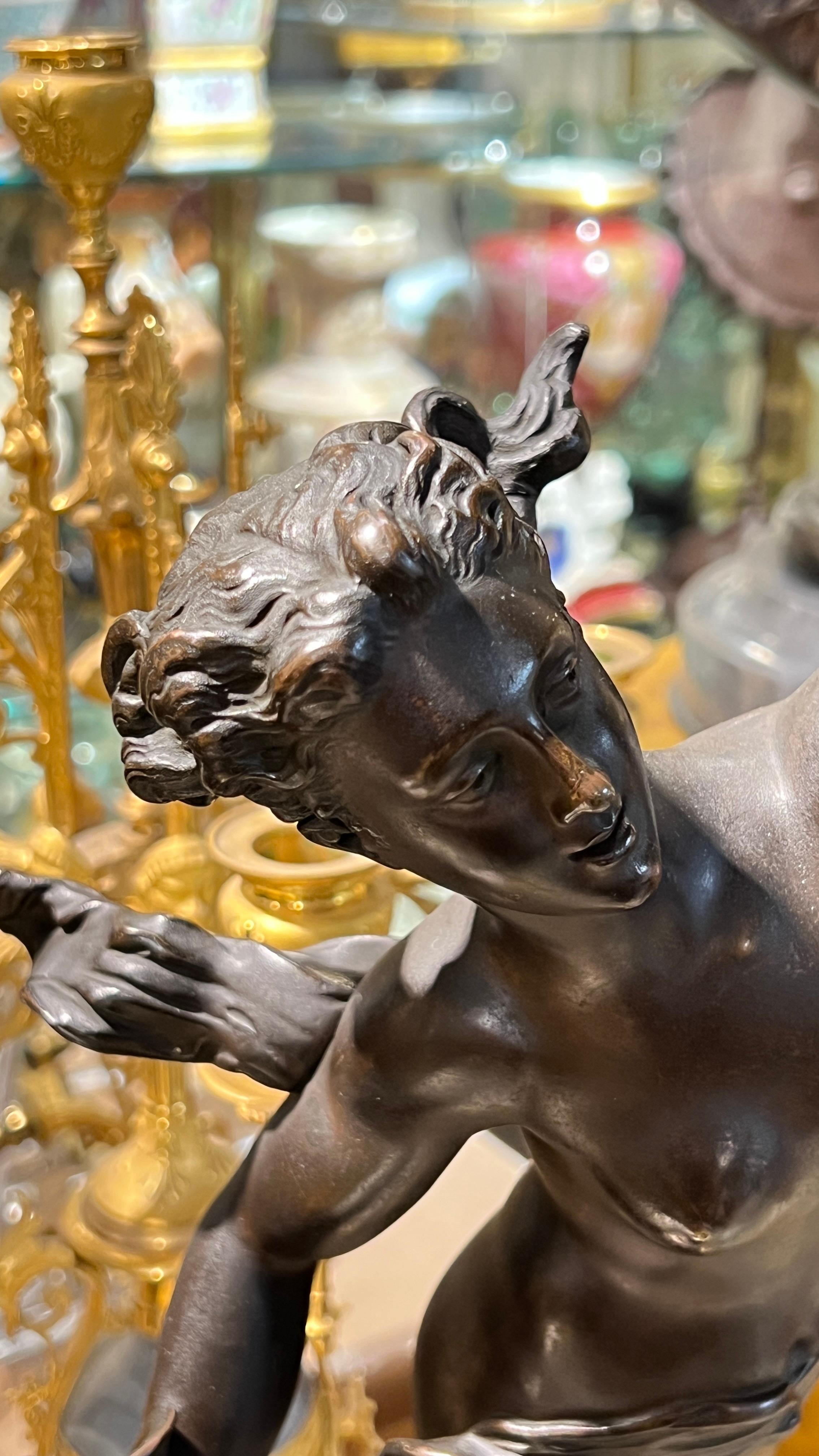 Antique Mercury and Fortuna Bronze Sculptures After Giambologna For Sale 4