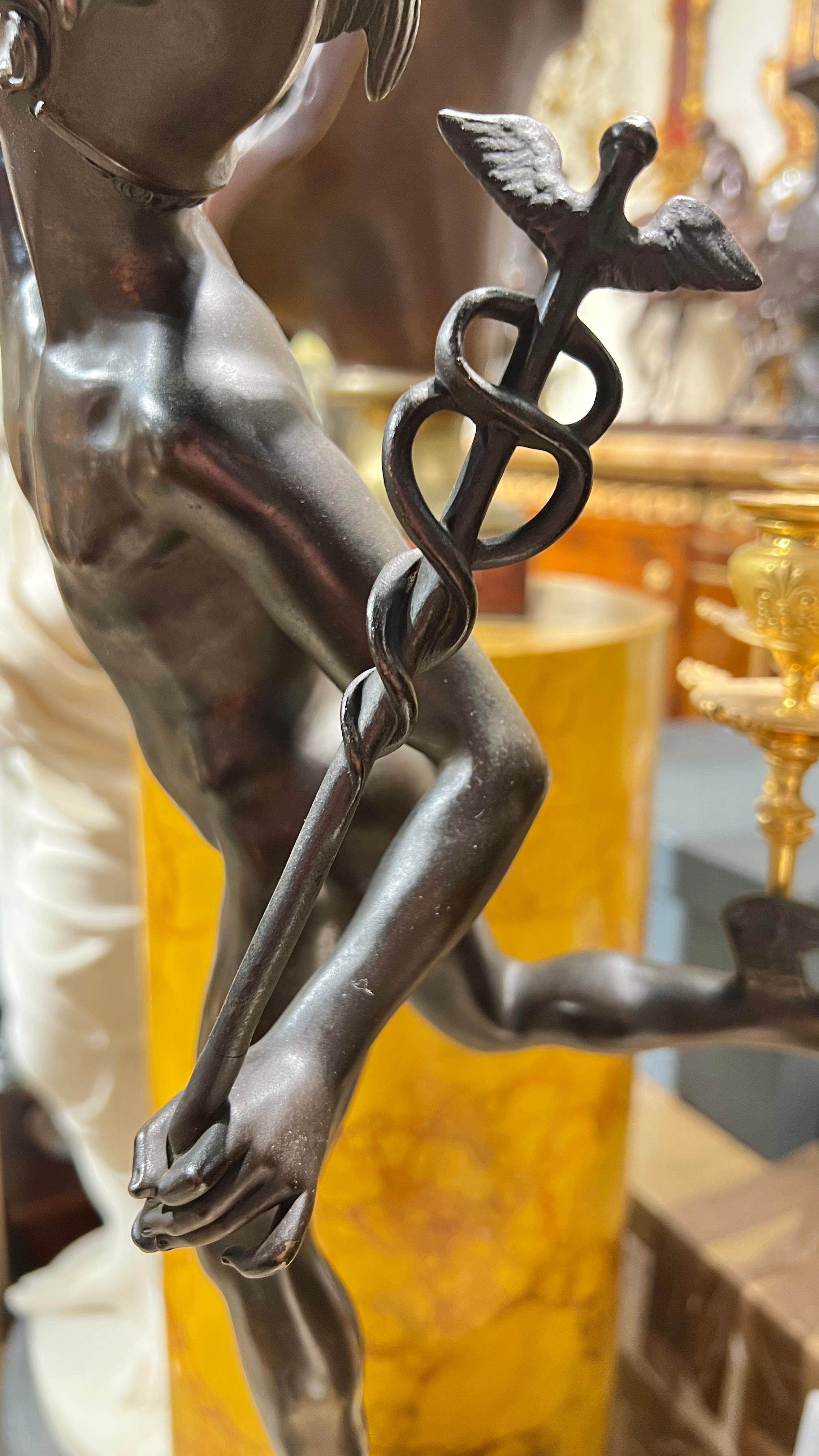 Antique Mercury and Fortuna Bronze Sculptures After Giambologna For Sale 8