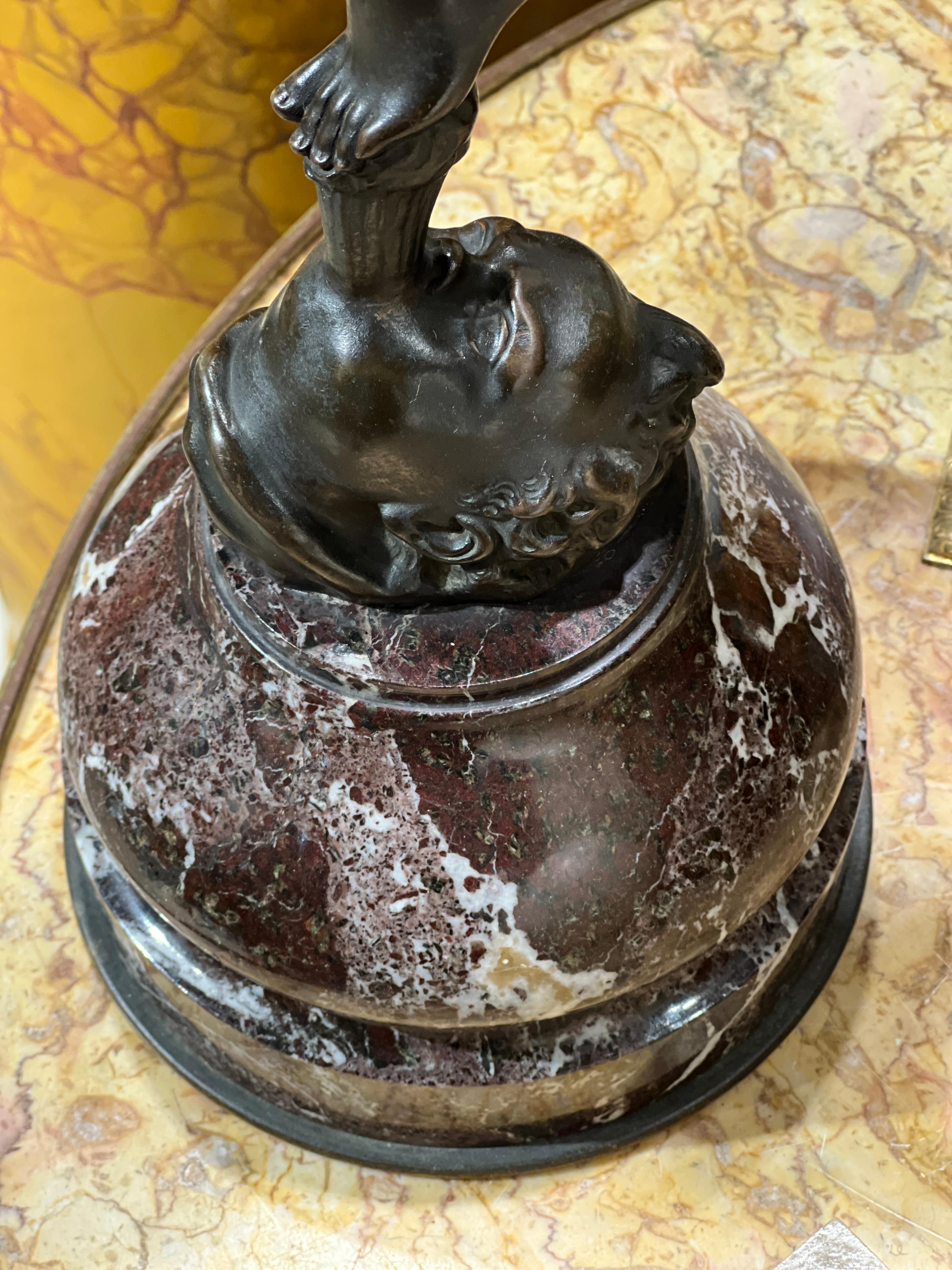 French Antique Mercury and Fortuna Bronze Sculptures After Giambologna For Sale