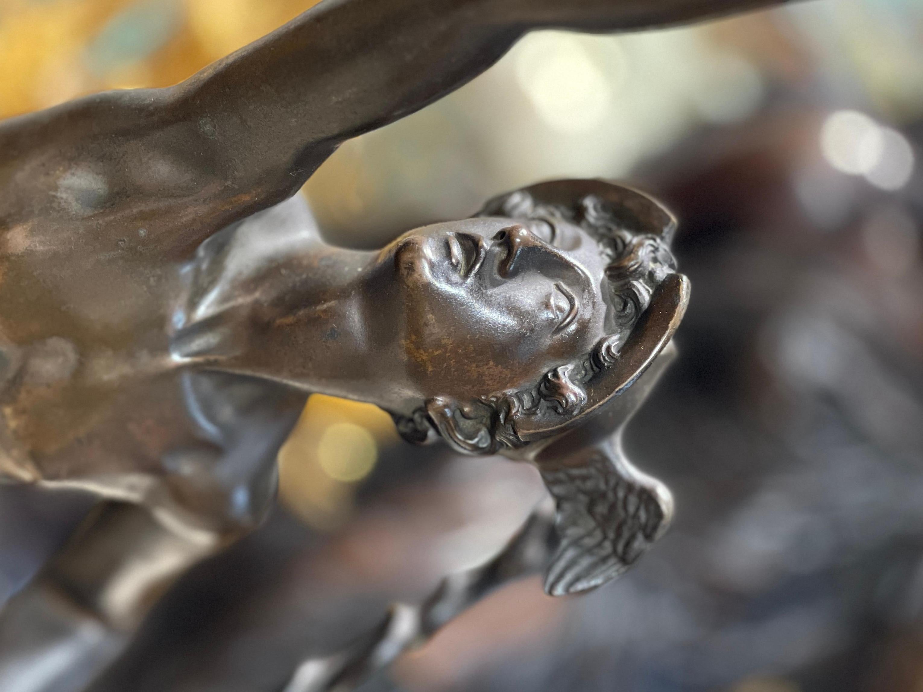 19th Century Antique Mercury and Fortuna Bronze Sculptures After Giambologna For Sale