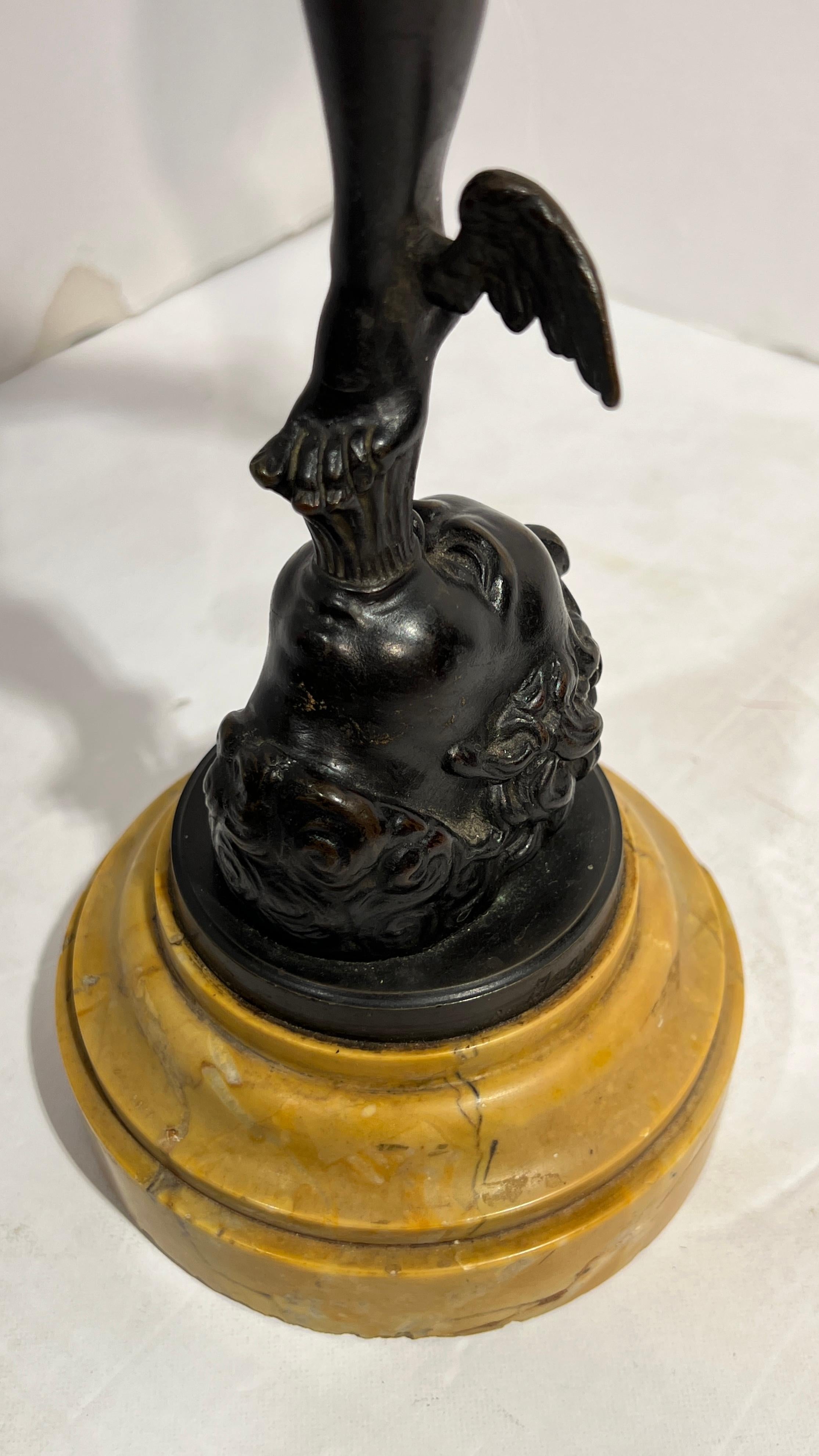 Antique Mercury and Fortuna Bronze Sculptures After Giambologna For Sale 2