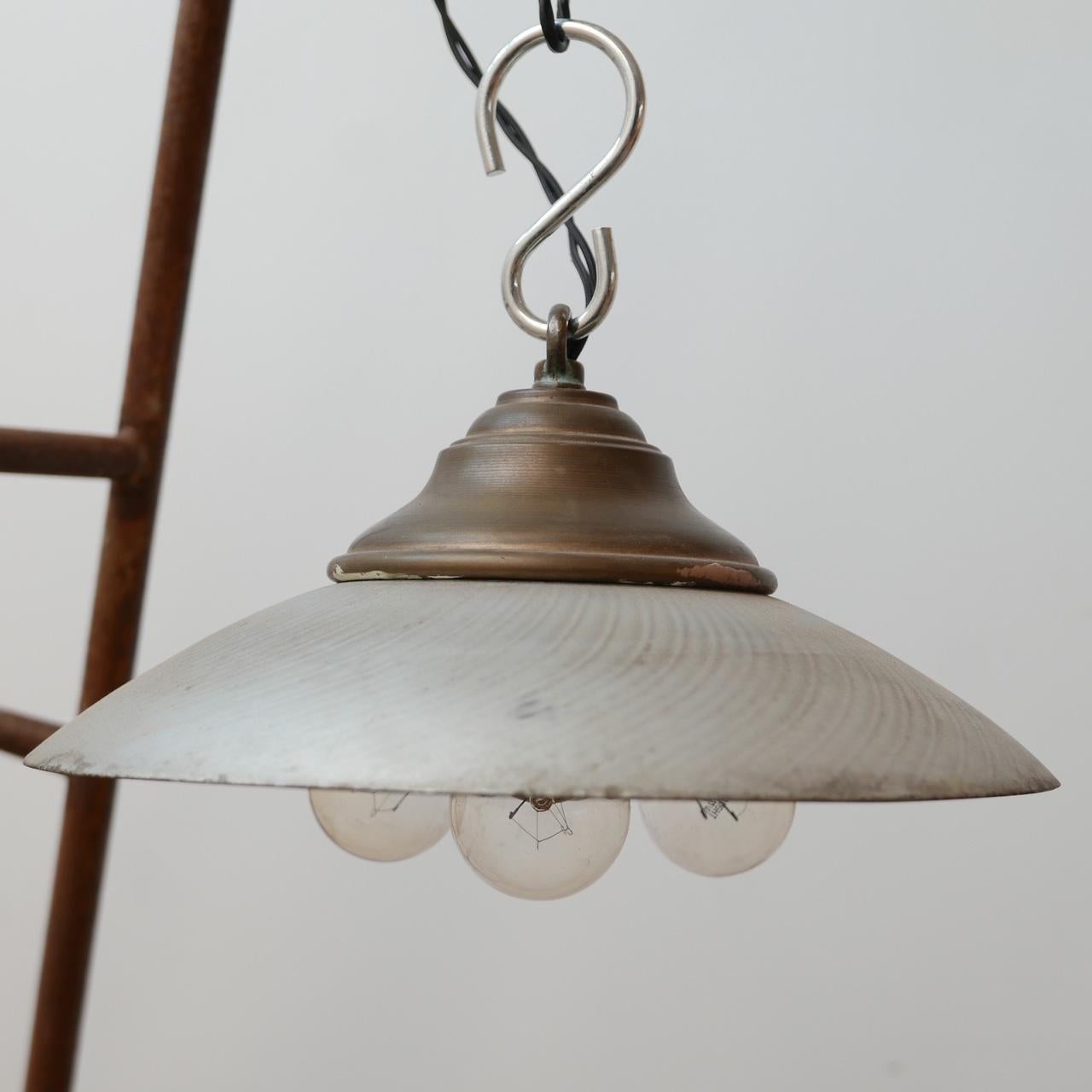 Antique Mercury Glass French Mirrored Pendant Light '1' In Good Condition In London, GB