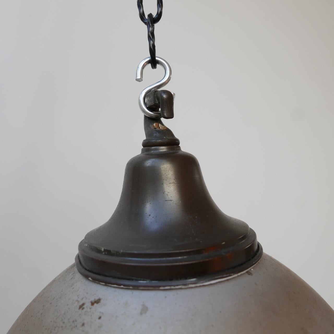 20th Century Antique Mercury Glass Large Pendant Reflector Lamp For Sale