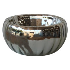 Antique Mercury Glass Mirrored Bowl, France, 1940s