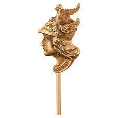 Antique Mercury or Hermes Stickpin of 10k Gold, Circa 1890