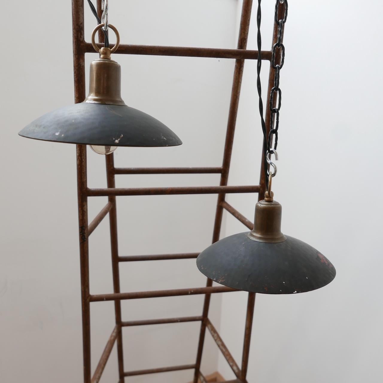Antique Mercury Reflector Shade Pendant Lights '4' In Good Condition In London, GB