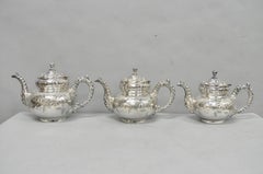 Antique Meriden B Co French Renaissance Silver Plated Figural Tea Set - 7 Pcs