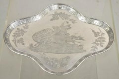 Antique Meriden Silver Plate Co Art Deco Native American Water Buffalo Tray