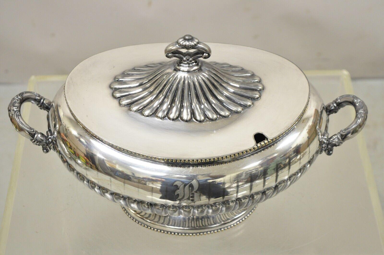 Antique Meriden Wilcox Silverplate Co Silver Plated Victorian Lidded Soup Tureen In Good Condition In Philadelphia, PA