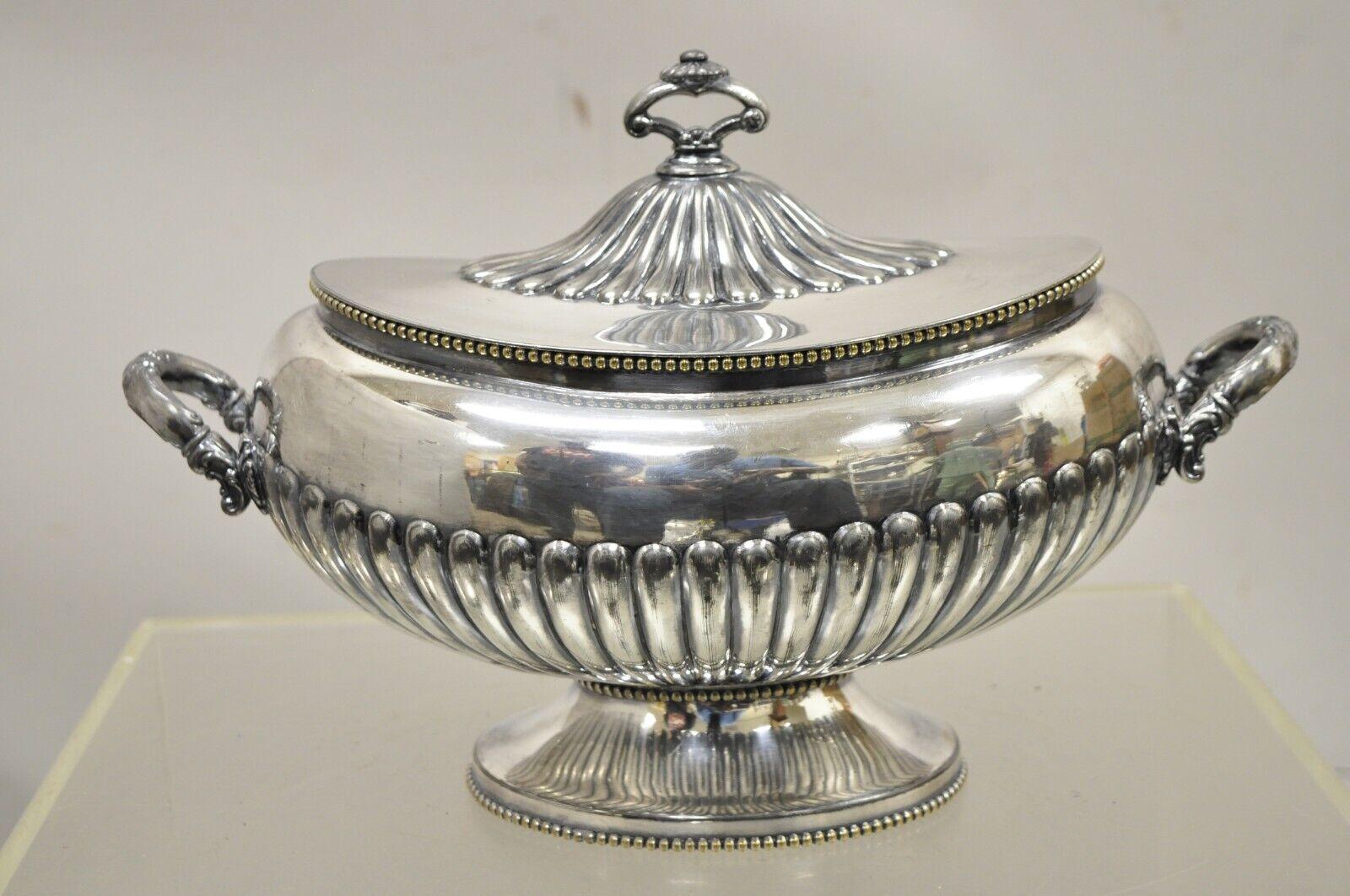 Antique Meriden Wilcox Silverplate Co Silver Plated Victorian Lidded Soup Tureen 5