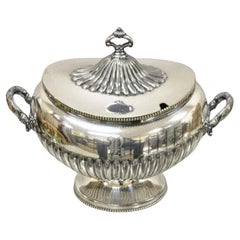 Soupière à couvercle victorienne ancienne Meriden Wilcox Silverplate Co