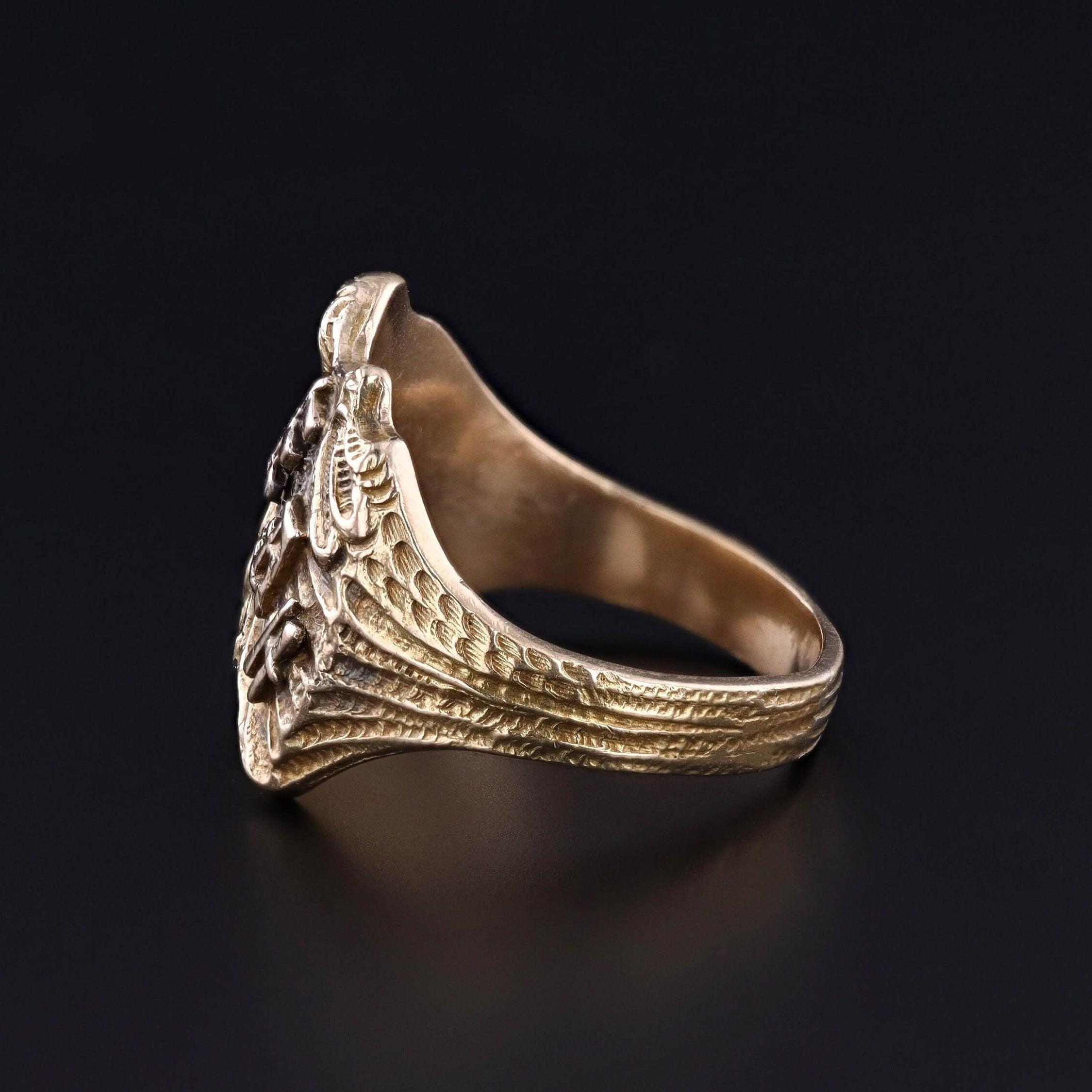Art Nouveau Antique Mermaid Ring of 14k Gold For Sale
