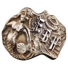 Antique Mermaid Ring of 14k Gold