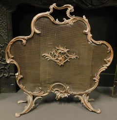 Antique Mesh Screen with Gilt Bronze Decoration, Rocaille Style, '800 France