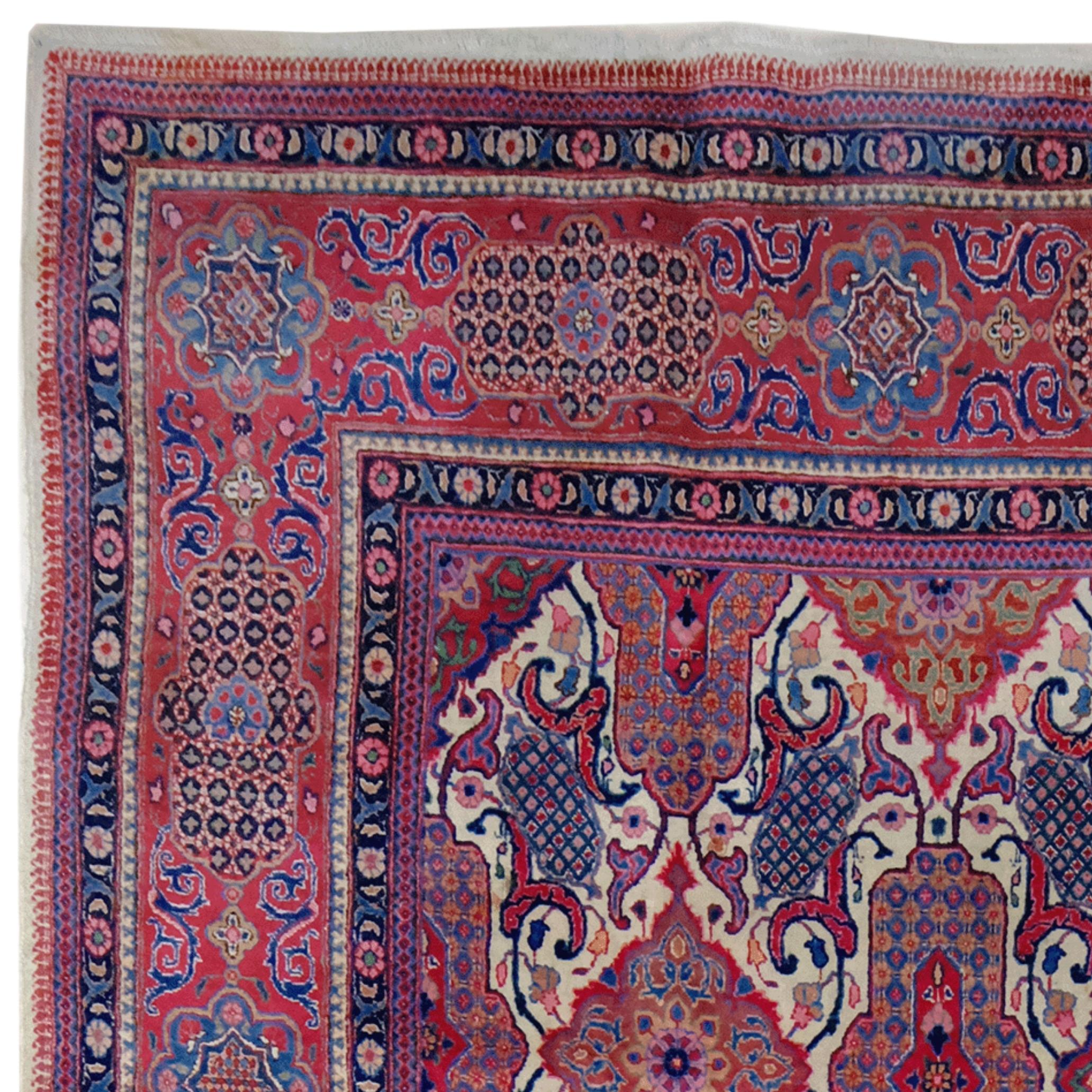 20th Century Antique Meshed Carpet - Vintage Carpet For Sale