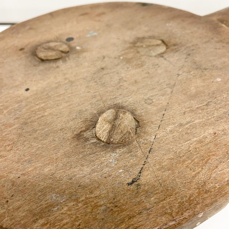 Antique Mesquite Wood Tripod Decorative Stool For Sale at 1stDibs