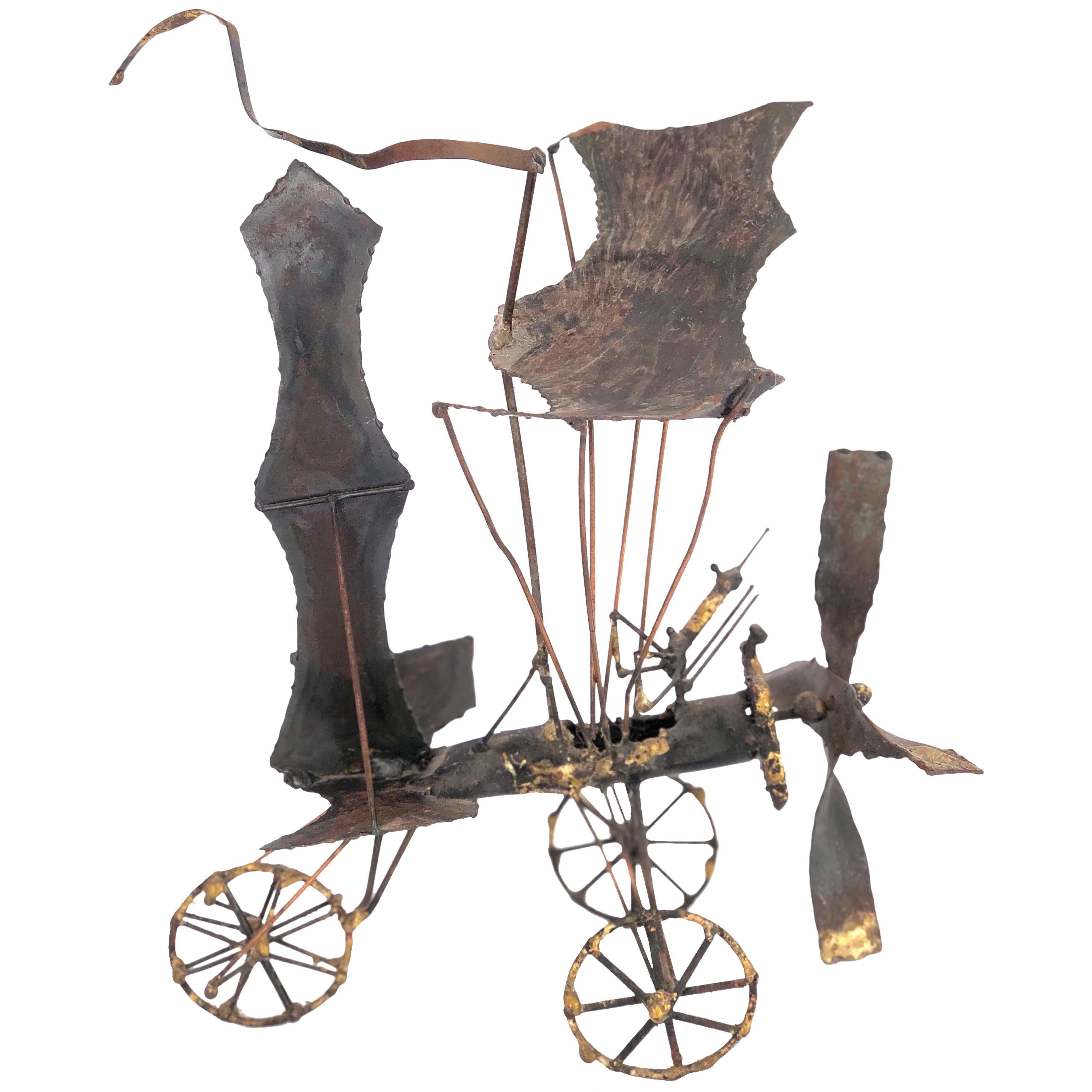 Escultura metálica antigua de hélice de avión en venta