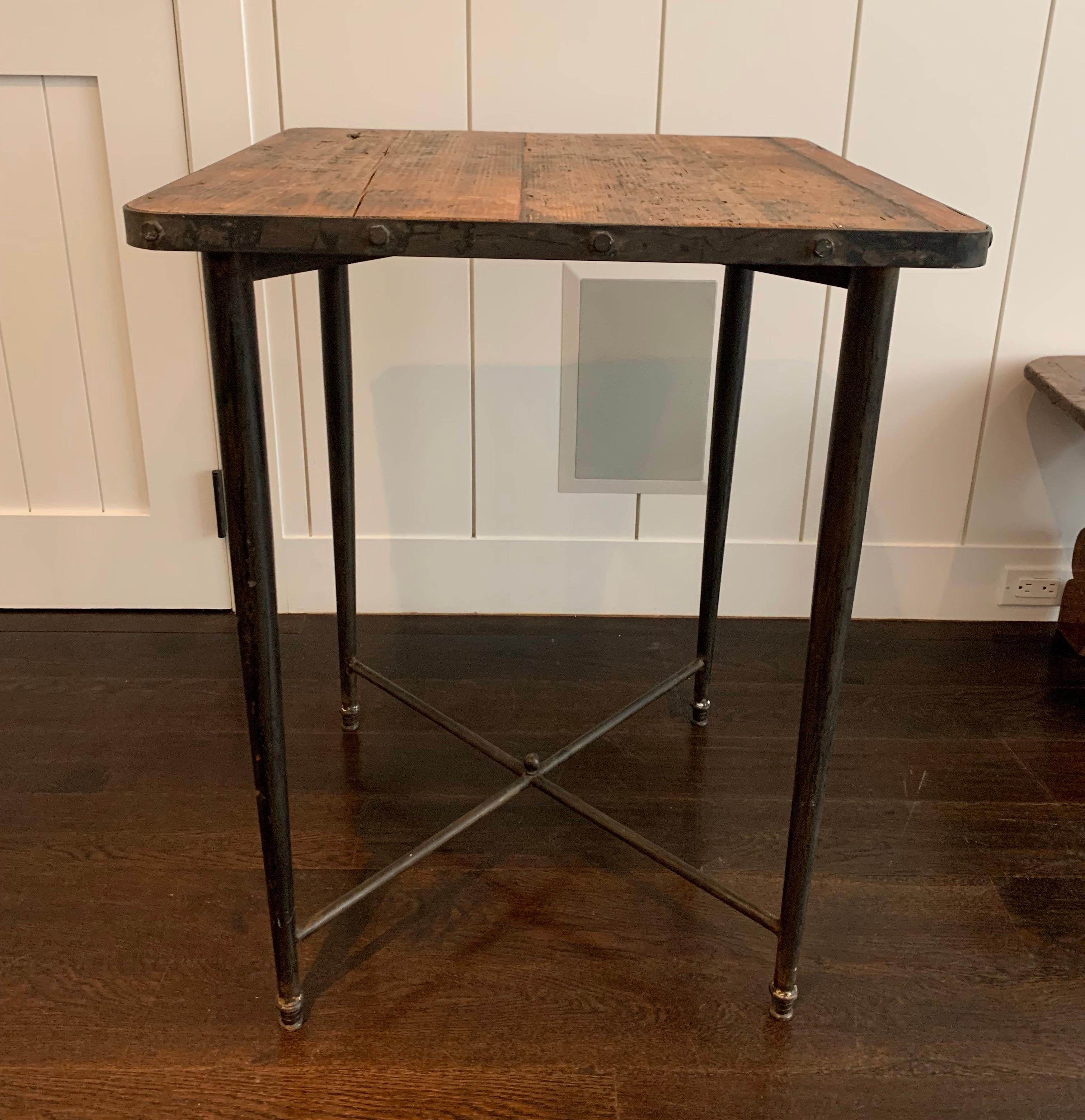 20th Century Antique Metal and Wood Table For Sale