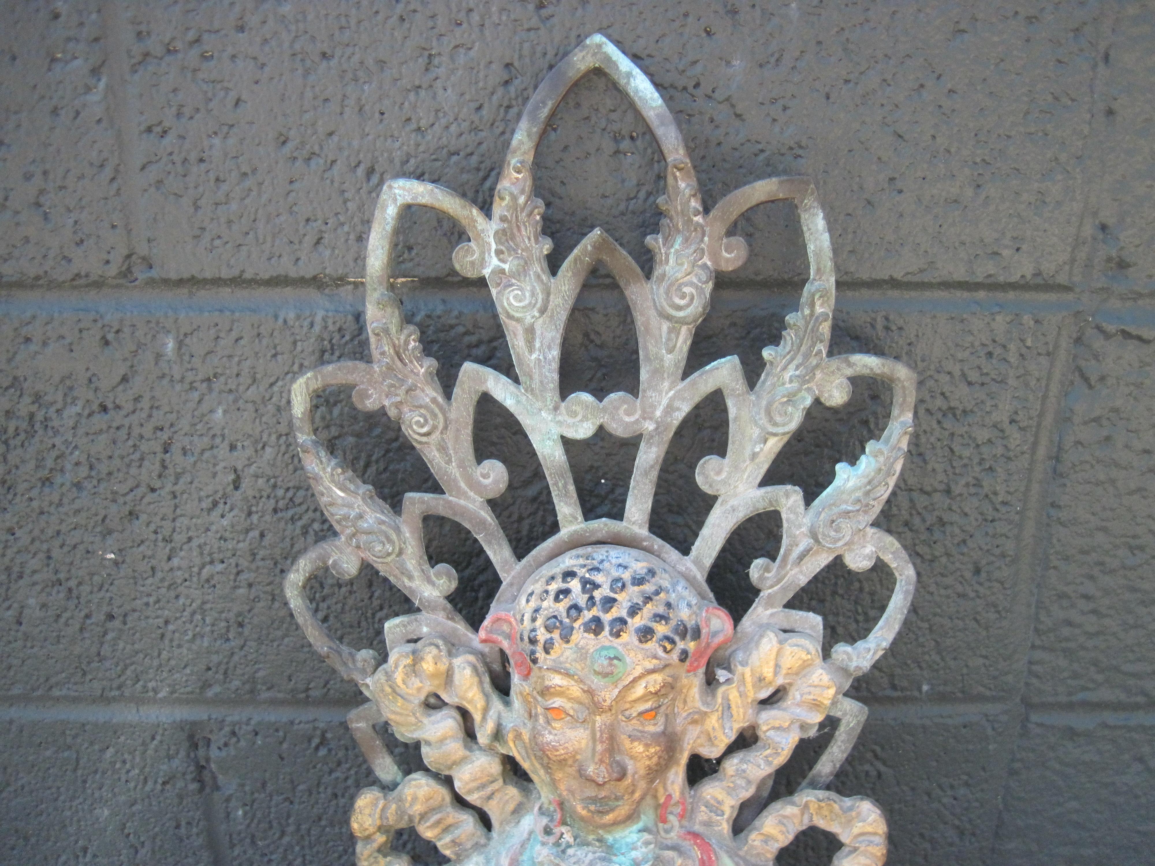 Antique Bronze Buddha Goddess Deity Figurine For Sale 3