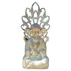 Antique Bronze Buddha Goddess Deity Figurine