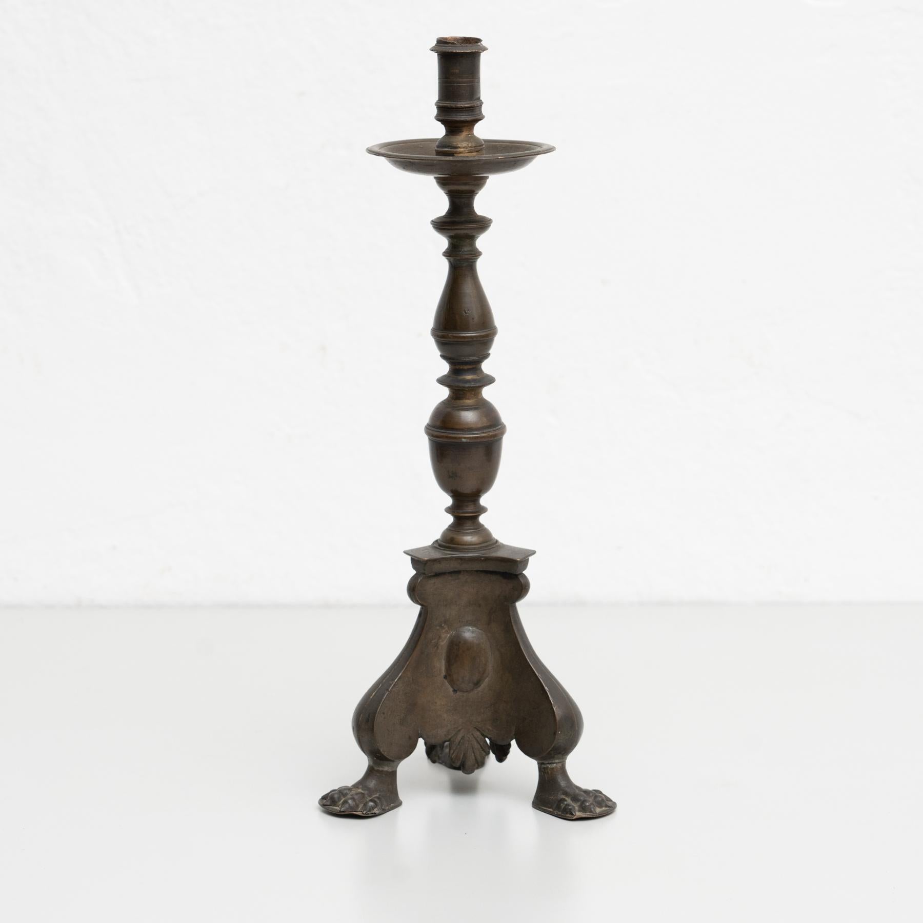 Antique Metal Candle Holder, circa 1930 For Sale 4