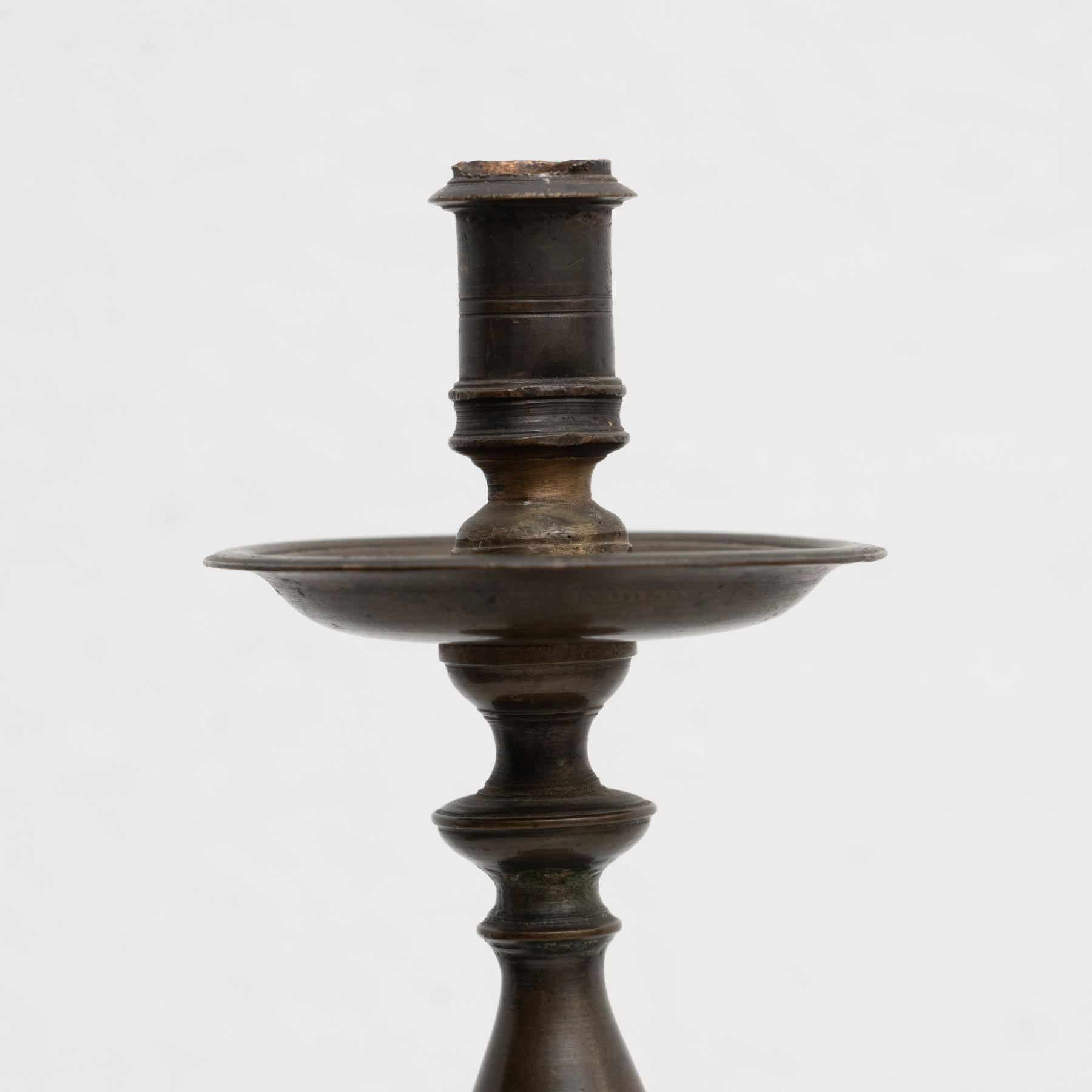 Antique Metal Candle Holder, circa 1930 In Good Condition For Sale In Barcelona, Barcelona