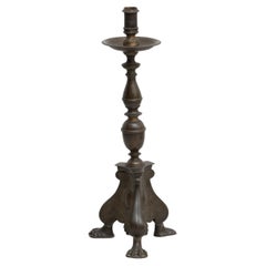 Bougeoir antique en métal, vers 1930