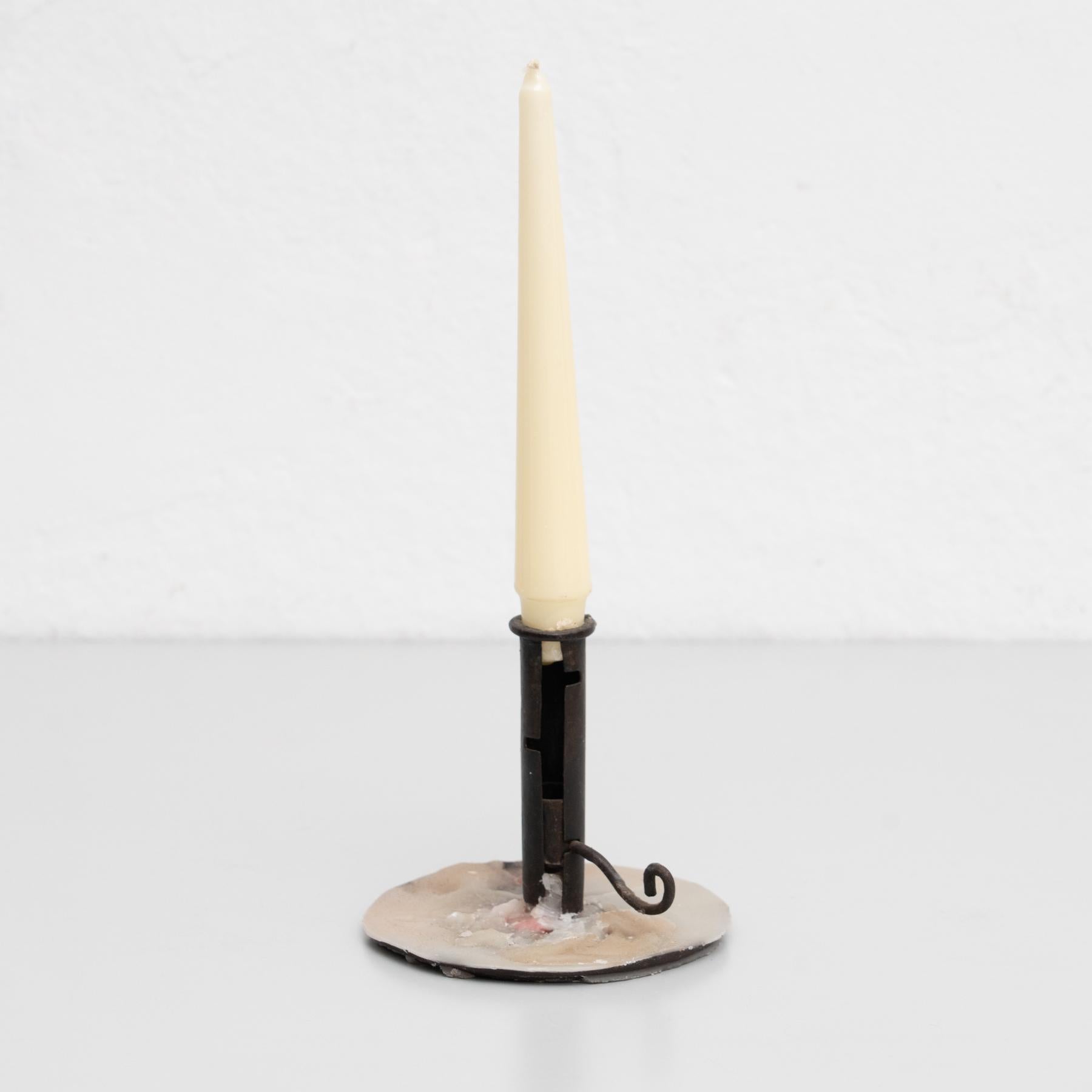 Antique Metal Candle Holder, circa 1950 For Sale 4