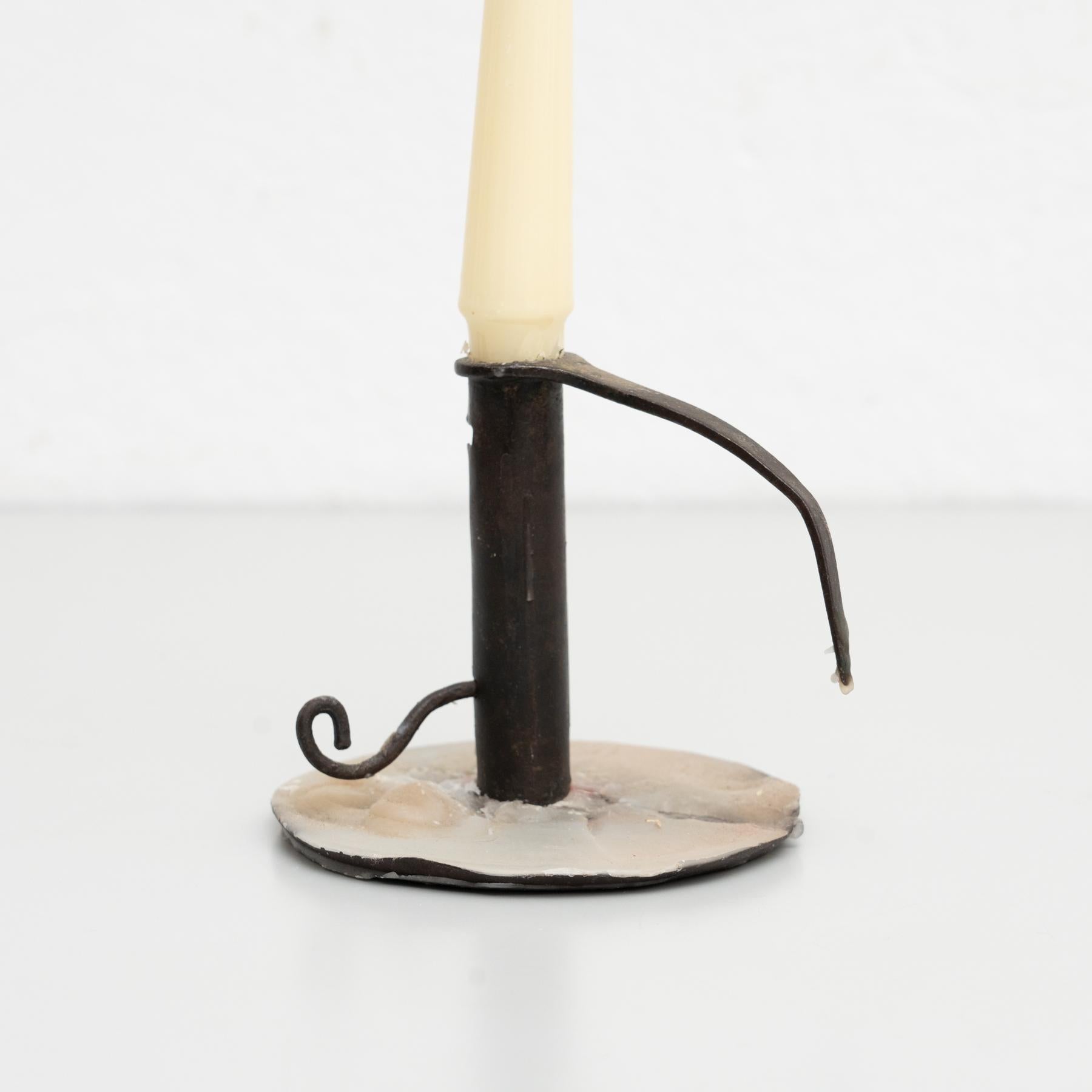 Antique Metal Candle Holder, circa 1950 In Good Condition For Sale In Barcelona, Barcelona