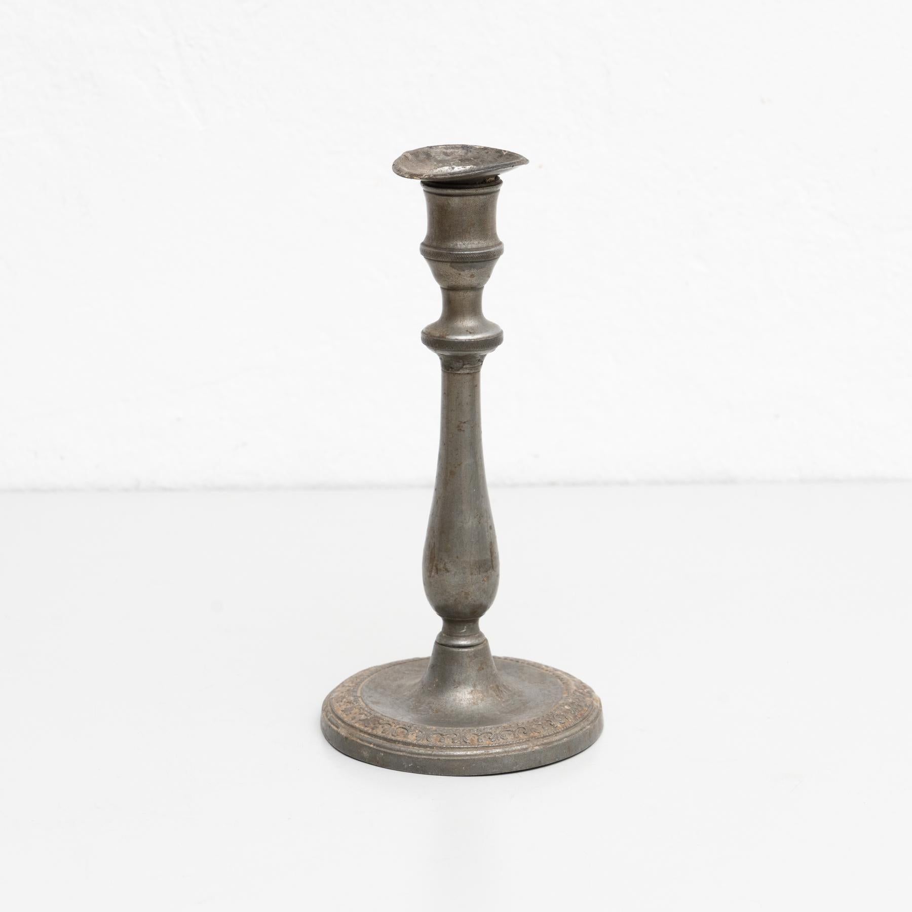 Antique Metal Candle Holder, circa 1950 1