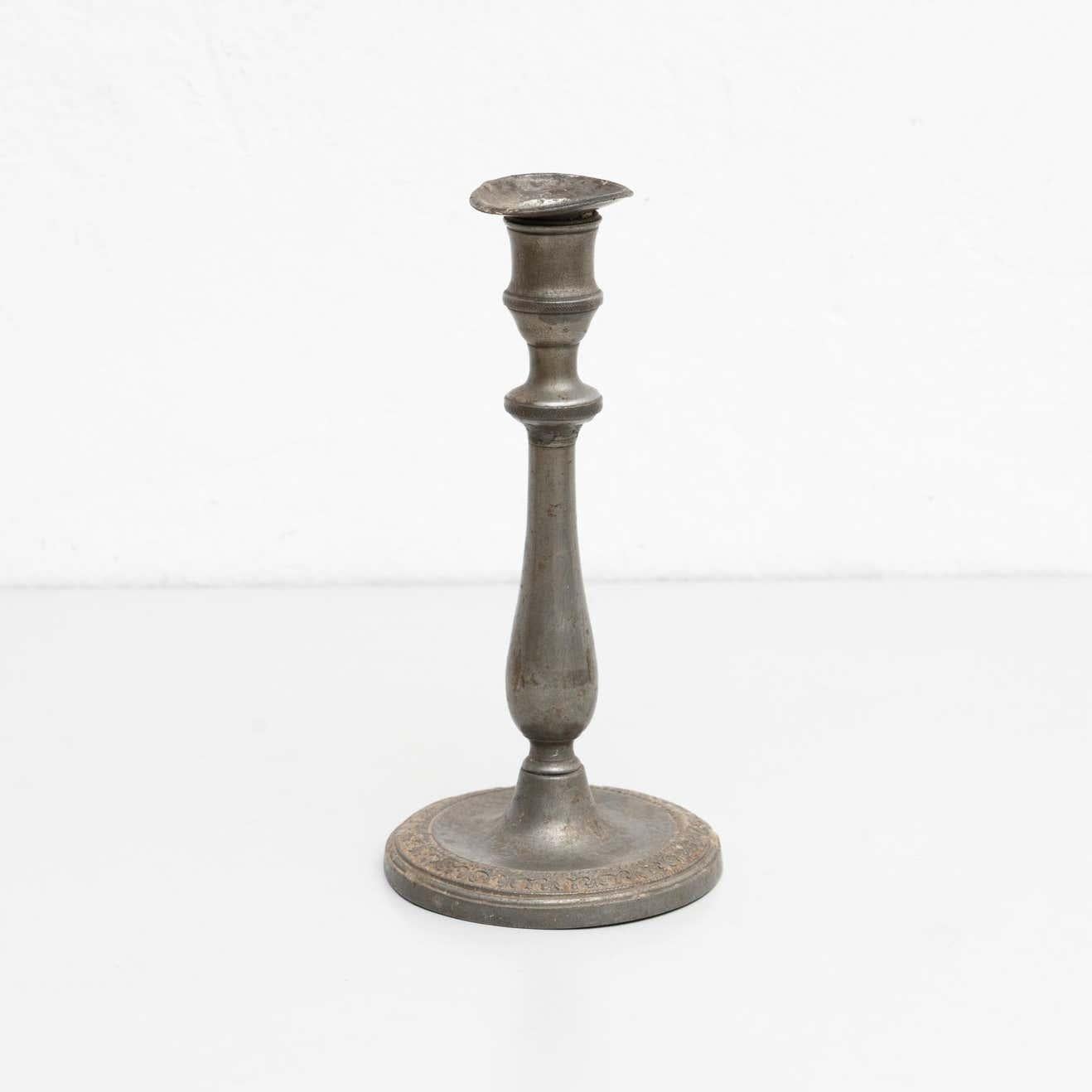 Antique Metal Candle Holder, circa 1950 For Sale 1