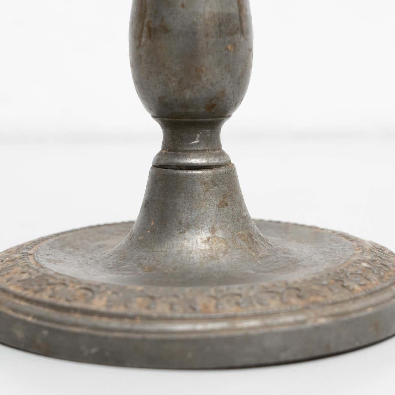 Antique Metal Candle Holder, circa 1950 For Sale 3