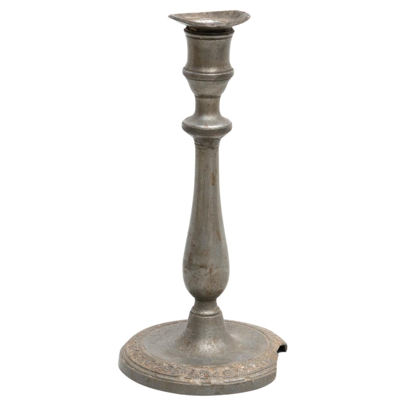 Antique Metal Candle Holder, circa 1950