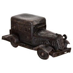 Antique Metal Car with Storage Compartments, 20th Century