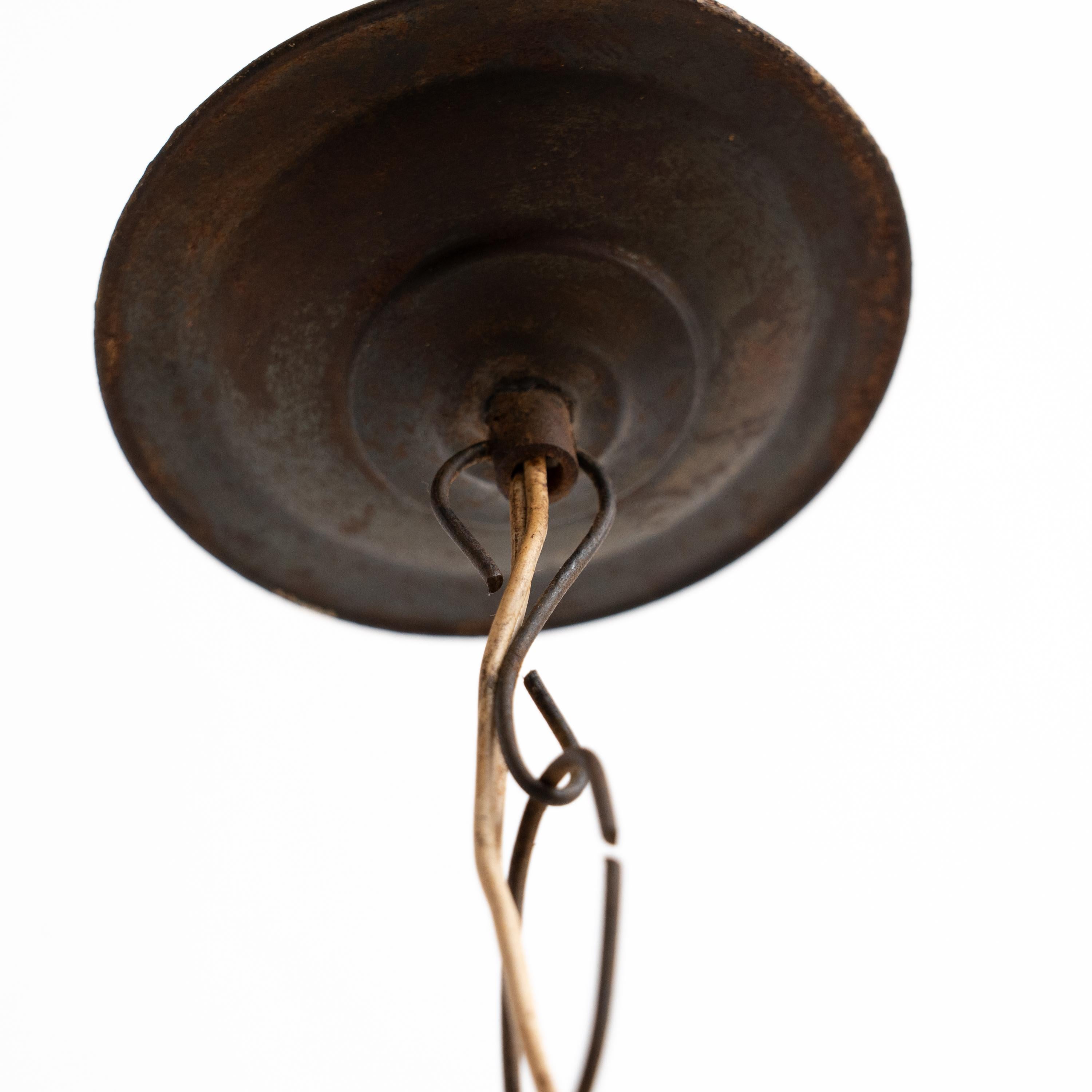 Antique Metal Ceiling Lamp, circa 1950   4