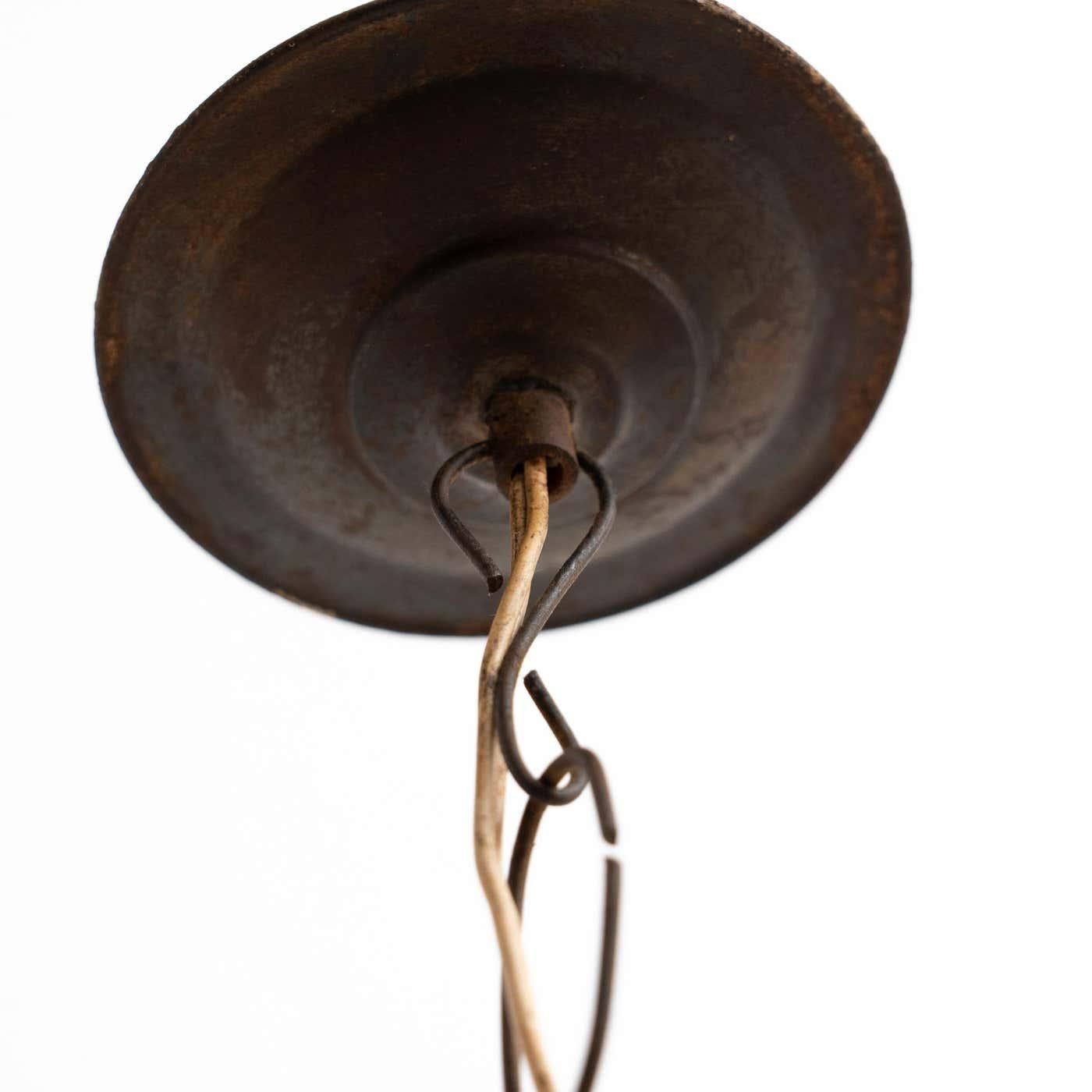 Antique Metal Ceiling Lamp, circa 1950   For Sale 4