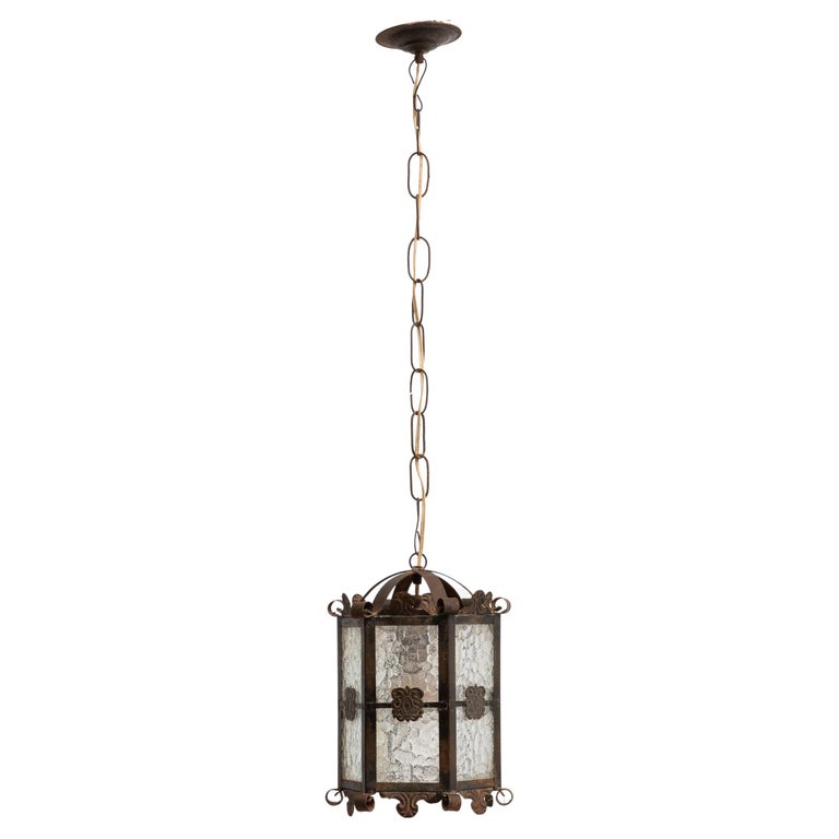 Antique Metal Ceiling Lamp, circa 1950 For Sale at 1stDibs