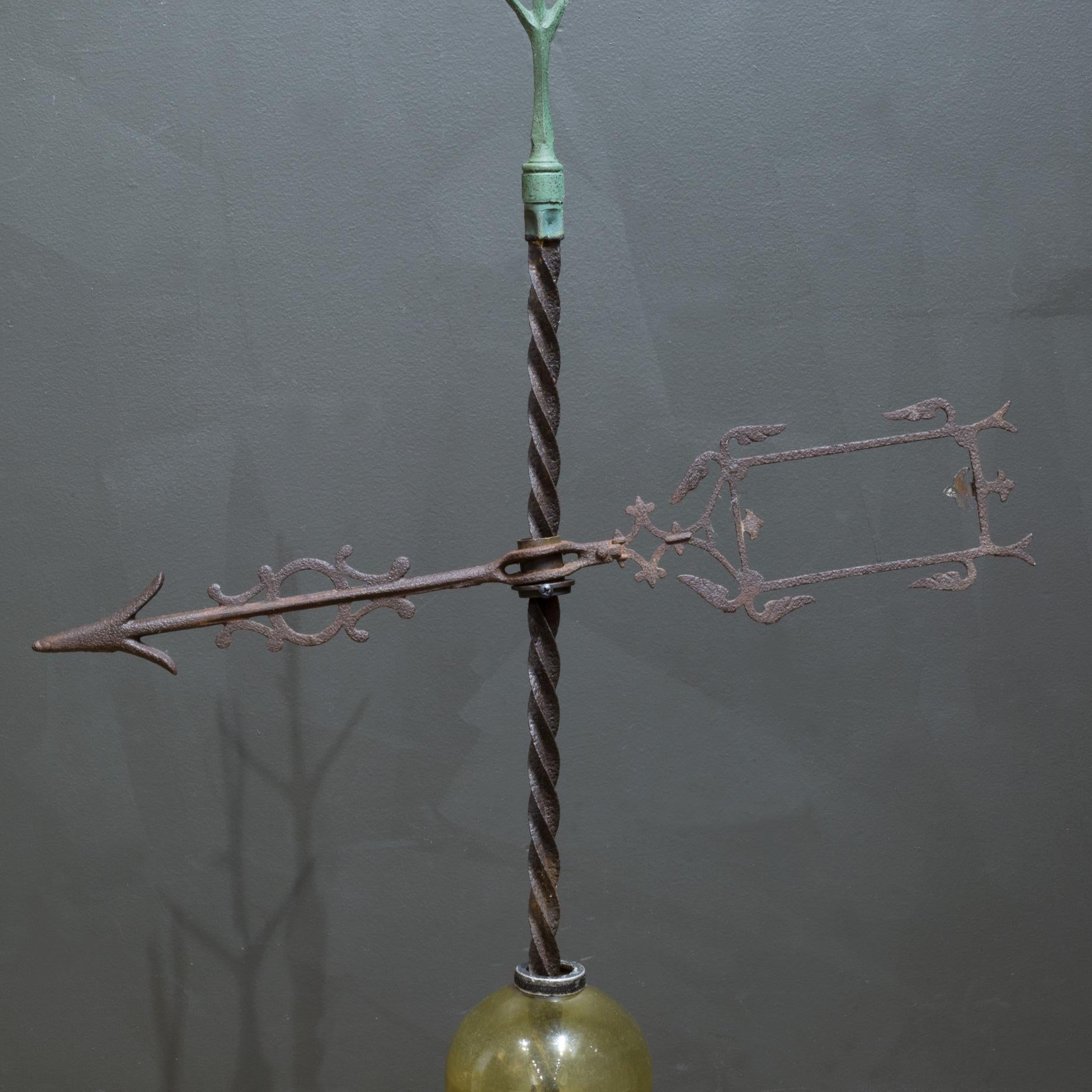 Antique Metal, Copper and Glass Barn Lightning Rod c.1920 In Good Condition In San Francisco, CA