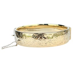 Antique Metal Core Engraved Bangle