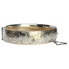 Antique Metal Core Engraved Bangle