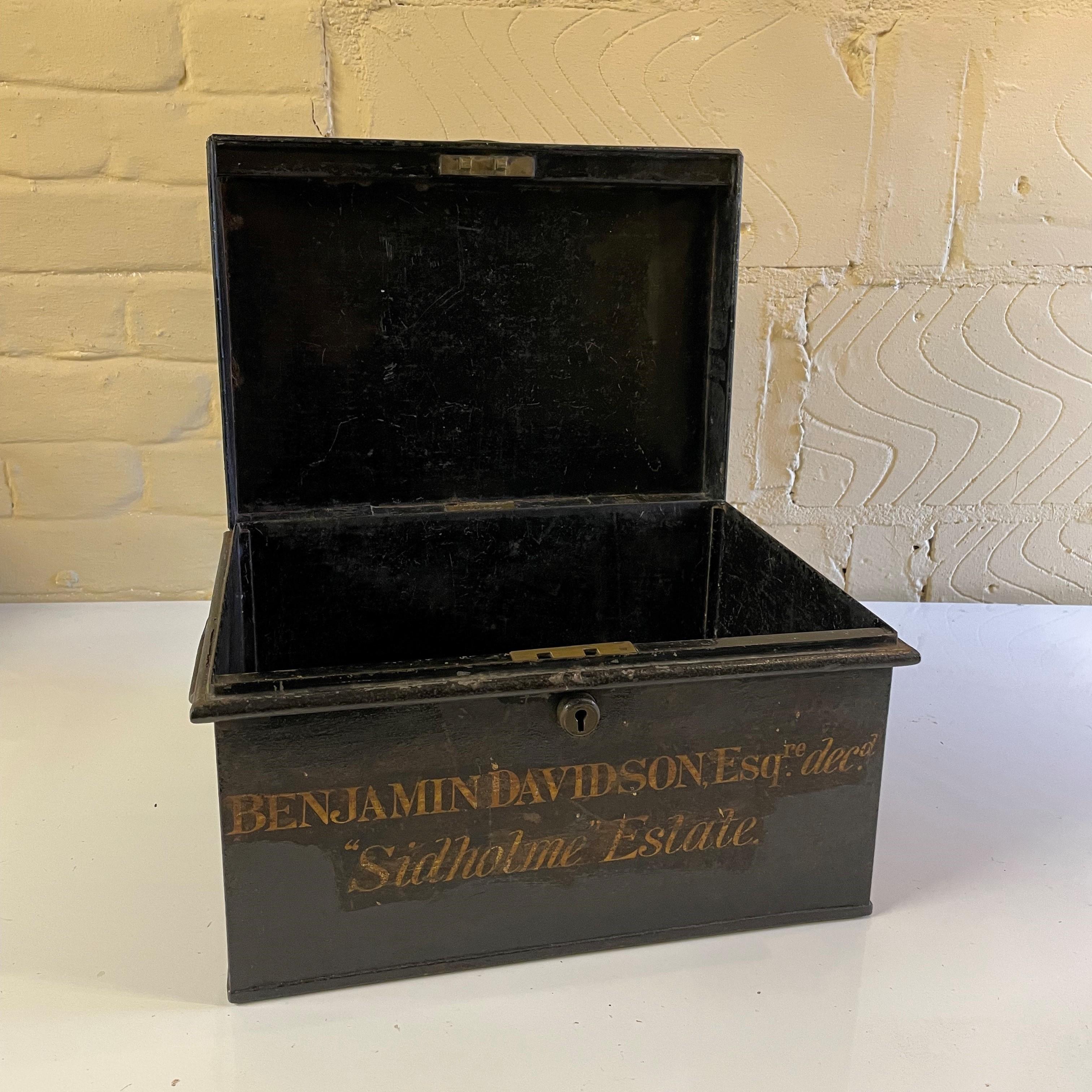 Antique Metal Deed Box In Good Condition In London, GB