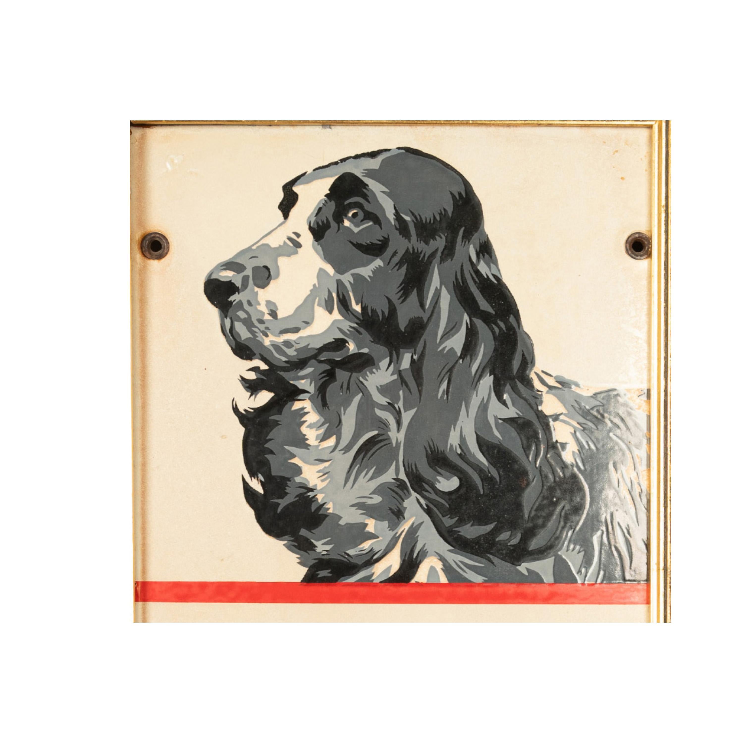 Early 20th Century Antique Metal Enamel Advertising Sign Spratt's Bonio Per Food Dog Biscuits 1910