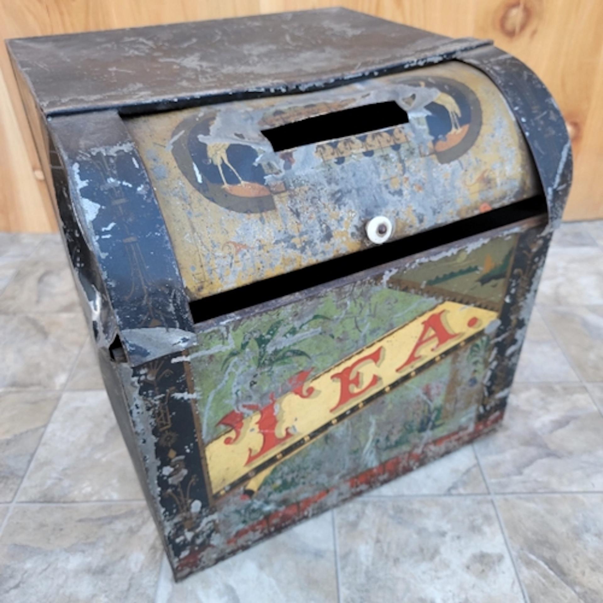 Antique Metal Large Tea Tin for General and County Stores

This tin would have been found on the counter or shelves of general and country stores. This food can will be a standout in your kitchen or collection. Modern farmhouse and industrial