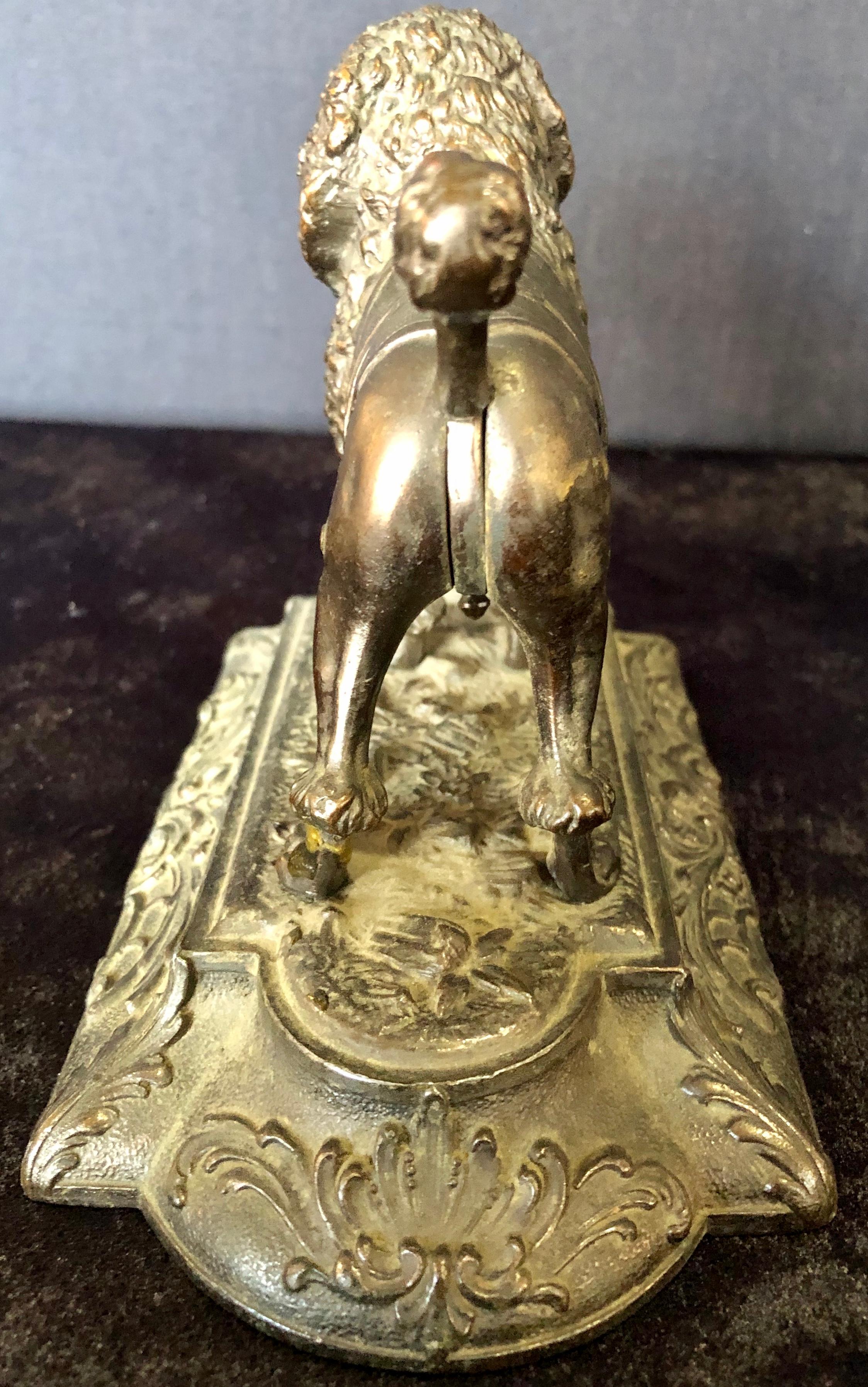 Antique Metal Poodle Cigar Cutter, Animal Sculpture Part of a Large Collection 5