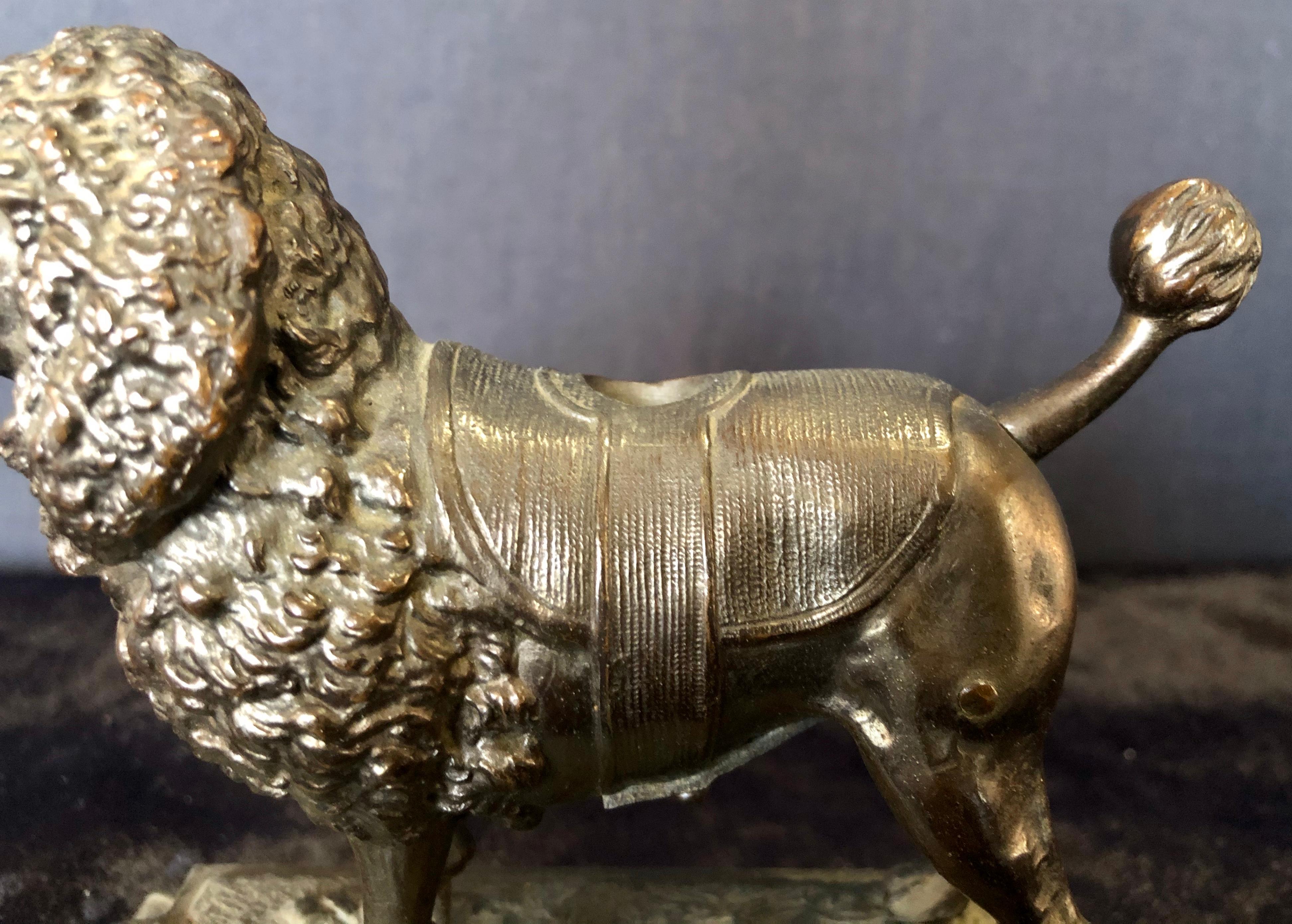German Antique Metal Poodle Cigar Cutter, Animal Sculpture Part of a Large Collection